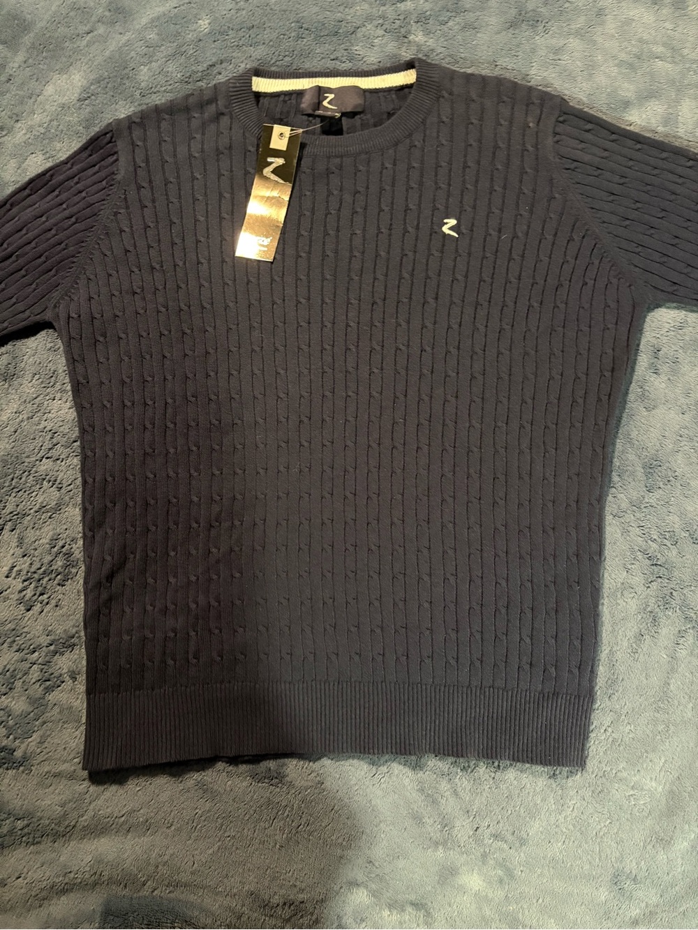NWT Women’s Navy Cable-Knit Long Sleeve Sweater